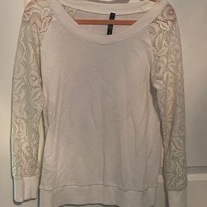 White Lace Pullover Sweater